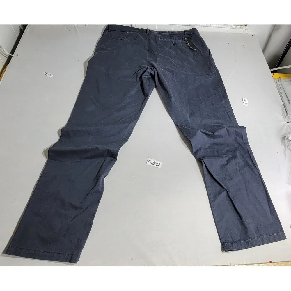 Banana Republic Mens Chino Pants 38x34 Dark Slate Blue Stretch Cotton Trousers